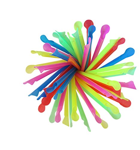 Sno-Cone Spoon Straws (400, Mixed Neon)