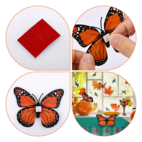 SAVITA 24pcs Monarch Butterfly Magnet, Artificial Lightweight Monarch Butterfly Beautiful 3D Monarch Butterfly Wall Decal for Wall Door Refrigerator for Party Birthday Celebration Favour