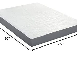 PrimaSleep 9 Inch Gel Infused Superior high-Density Memory Foam Mattress, CertiPUR-US® Certified, Gray, King