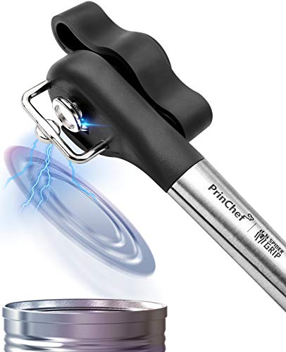 PrinChef Can Opener Smooth Edge, No-Trouble-Lid-Lift Manual Can Opener with Magnet, Side-Cut Safety Can Opener Smooth Edge, with Sharp Blade | Rust Proof Stainless Steel Can Openers, Heavy Duty