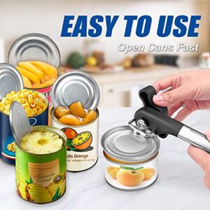 PrinChef Can Opener Smooth Edge, No-Trouble-Lid-Lift Manual Can Opener with Magnet, Side-Cut Safety Can Opener Smooth Edge, with Sharp Blade | Rust Proof Stainless Steel Can Openers, Heavy Duty
