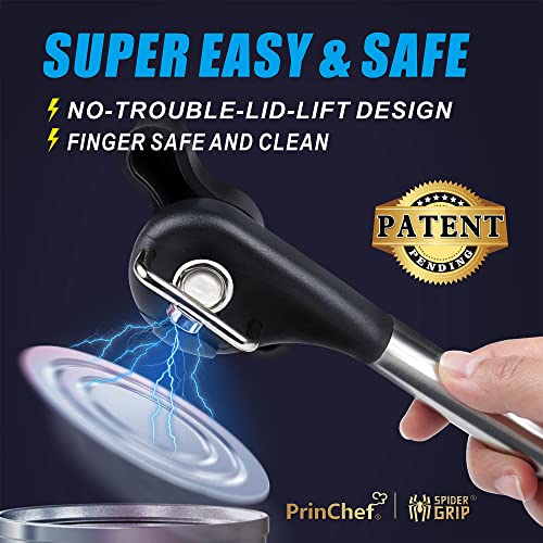 PrinChef Can Opener Smooth Edge, No-Trouble-Lid-Lift Manual Can Opener with Magnet, Side-Cut Safety Can Opener Smooth Edge, with Sharp Blade | Rust Proof Stainless Steel Can Openers, Heavy Duty