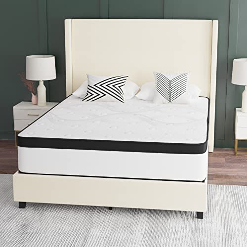 EMMA + OLIVER Asteria Extra Firm 12" Hybrid Mattress in a Box with CertiPUR-US Certified Foam, Pocket Spring Core & Knit Fabric Top for All Sleep Positions - Queen