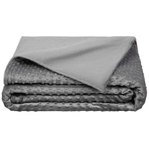 5 stars united weighted blanket cover – 60”x80”, grey, minky dot | solid minky fleece - removable duvet cover only
