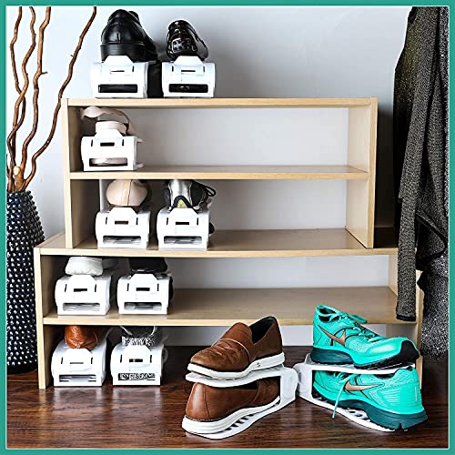 ZCX Space Saving Adjustable Shoes Organizer Rack for Closet Easy Shoe Stacker for Sneakers, Low Heels, High Heels Shoe Racks