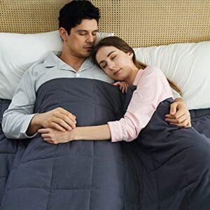 AN King Weighted Blanket (20 lbs, 80” x 87”) Perfect for Couples, King Size Heavy Blanket Breathable Cotton with Natural Glass Beads