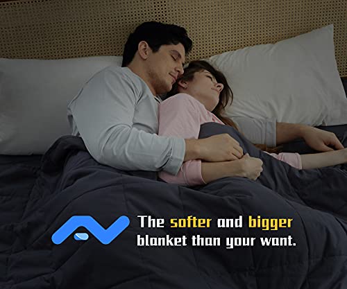 AN King Weighted Blanket (20 lbs, 80” x 87”) Perfect for Couples, King Size Heavy Blanket Breathable Cotton with Natural Glass Beads