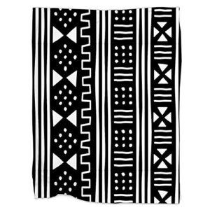swono african mudcloth throw blanket,afrocentric white black african mudcloth mudprint thorw blanket soft warm decorative blanket for bed couch sofa office blanket 30"x40"