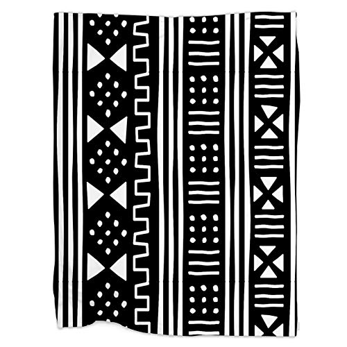 Swono African Mudcloth Throw Blanket,Afrocentric White Black African Mudcloth Mudprint Thorw Blanket Soft Warm Decorative Blanket for Bed Couch Sofa Office Blanket 30"X40"