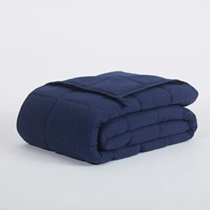 SERTA Zen Rest Wrinkle Resistant Adult Heavy Weighted Throw Blanket Filled with Glass Beads, 12 lbs (48 in x 72 in), Navy