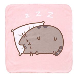 pusheen mini throw blanket for cozy, soft comfort 24 x 24 inches (zzzz snooze)