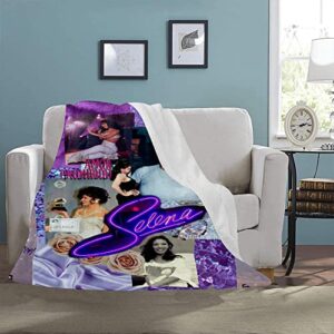 Style Selena Music Queen Forever Blanket, Quintanilla Fleece Blanket Gift for Men Women Fans, Selena for Fans Fleece Blanket, Selena Throw Blanket for Bed Sofa Couch