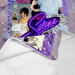 Style Selena Music Queen Forever Blanket, Quintanilla Fleece Blanket Gift for Men Women Fans, Selena for Fans Fleece Blanket, Selena Throw Blanket for Bed Sofa Couch