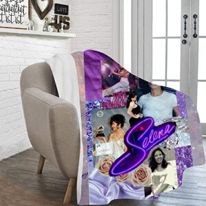 Style Selena Music Queen Forever Blanket, Quintanilla Fleece Blanket Gift for Men Women Fans, Selena for Fans Fleece Blanket, Selena Throw Blanket for Bed Sofa Couch