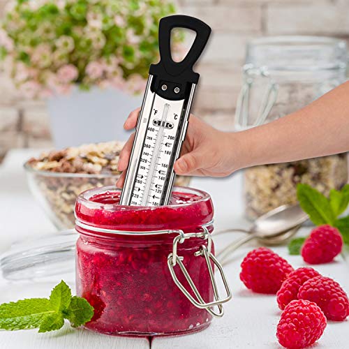 Candy Thermometer with Pot Clip & Hanging Ring Handle Stainless Steel Cooking Thermometer Food Thermometer Deep Fry Thermometer Classic Candy Thermometer