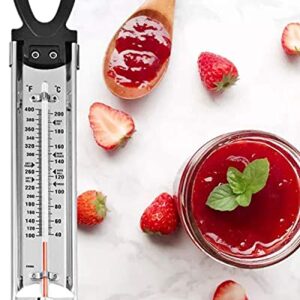 Candy Thermometer with Pot Clip & Hanging Ring Handle Stainless Steel Cooking Thermometer Food Thermometer Deep Fry Thermometer Classic Candy Thermometer