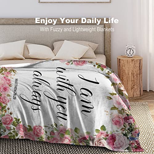 Christian Blanket Inspirational Thoughts Throw Blanket Bible Verse Prayers Get Well Soon Blankets Soft Lightweight Flannel Blanket 40"x50"