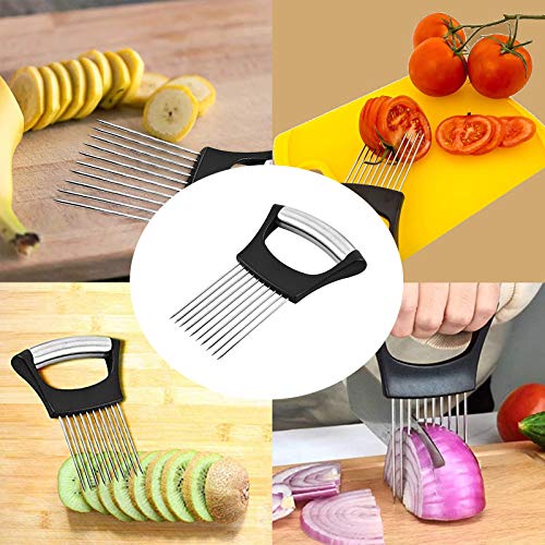 Stainless Steel Onion Holder for Slicing,Onion Cutter for Slicing and Storage of Onions,Avocados,Eggs and Other Vegetables