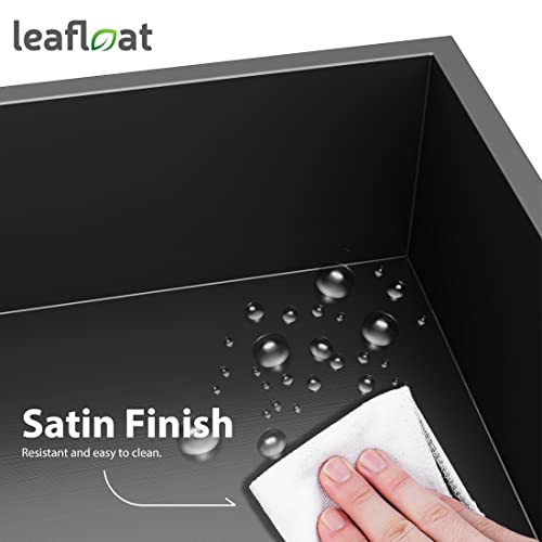 leafloat Black Nano Bath Niche Stainless Steel, 12"x12"x4", Signle Layer, Recessed, 18 Gauge T304 Stainless Steel, Satin Finish,Bathroom Recessed Niche, cUPC Listed