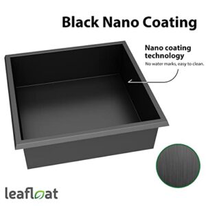 leafloat Black Nano Bath Niche Stainless Steel, 12"x12"x4", Signle Layer, Recessed, 18 Gauge T304 Stainless Steel, Satin Finish,Bathroom Recessed Niche, cUPC Listed