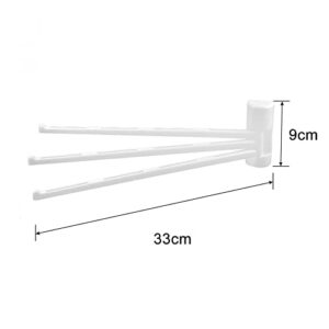 uxcell Rotation Towel Rack Bathroom Swivel Towel Bar 3 Multi Fold-able Arms Rotation Organizer Swing Towel Shelf Space Saving Hanger Kitchen Hand Towel Holder White