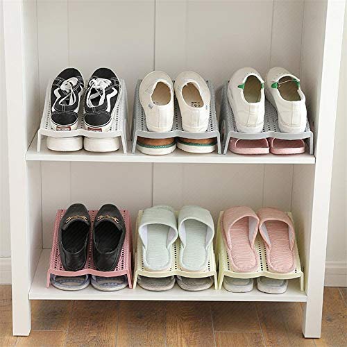 Double Row Shoe Slots Organizer, Made Non-Slip PP Plastic, Space-Saving, Easy to Use and Clean, Multifunction