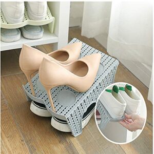 Double Row Shoe Slots Organizer, Made Non-Slip PP Plastic, Space-Saving, Easy to Use and Clean, Multifunction