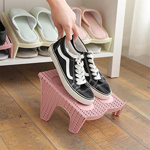 Double Row Shoe Slots Organizer, Made Non-Slip PP Plastic, Space-Saving, Easy to Use and Clean, Multifunction