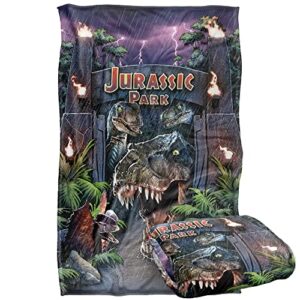 jurassic park welcome to the park silky touch super soft throw blanket 36" x 58"