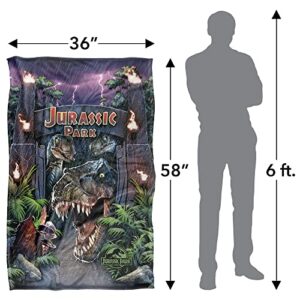 Jurassic Park Welcome to The Park Silky Touch Super Soft Throw Blanket 36" x 58"