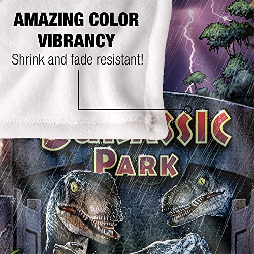 Jurassic Park Welcome to The Park Silky Touch Super Soft Throw Blanket 36" x 58"