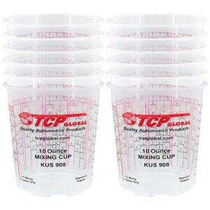 custom shop box of 12 each - 10 ounce paint mixing cups cups have calibrated mixing ratios on side of cup box of 12 cups epoxy resin