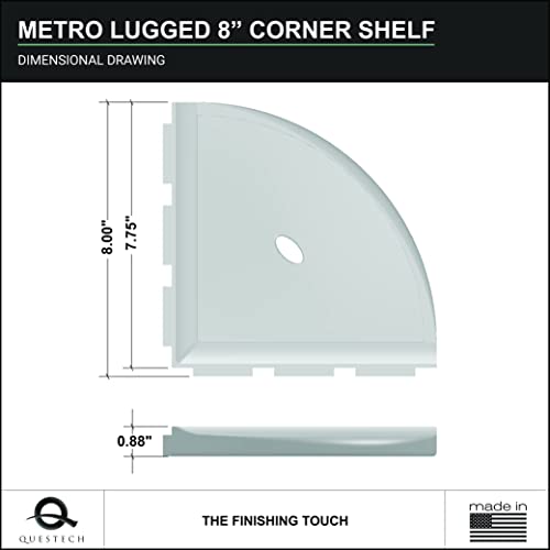 Questech Décor 8 Inch Corner Shower Shelf and 5 Inch Shower Caddy Soap Dish, Metro Lugged Back for New Construction, Mounted Bathroom Shower Organizer, Copper Finish