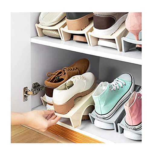 HTLLT Practical and Convenient Shoe Slots Organizer Adjustable Shoe Racks Space Saver Shoe Holder 8/14 Piece Set,Gray,14 Piece Set