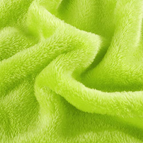 uxcell Flannel Fleece Blanket Twin Size - Soft Lightweight Plush Microfiber Bed Blanket for Sofa or Couch, Machine Washable Blankets Fleeces, Chartreuse 60x78 Inch