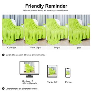 uxcell Flannel Fleece Blanket Twin Size - Soft Lightweight Plush Microfiber Bed Blanket for Sofa or Couch, Machine Washable Blankets Fleeces, Chartreuse 60x78 Inch