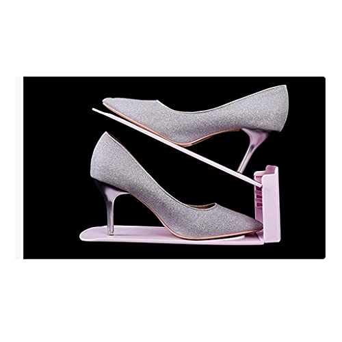 HTLLT Practical and Convenient Shoe Slots Organizer Adjustable Shoe Racks Space Saver Shoe Holder 5 Piece Set,White