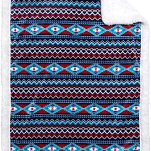 TrailCrest Ultra Soft Sherpa Fleece Throw Blanket, Cozy Plush Adult Blanket for Men & Women, Reversible with Aztec Prints, Machine Washable, 6 Colors