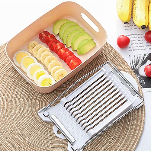 Slicer,Multipurpose Luncheon Meat Slicer,Stainless Steel Wire Egg Slicer,Cuts 10 Slices For fruit,Onions,Soft Food and Ham (White)