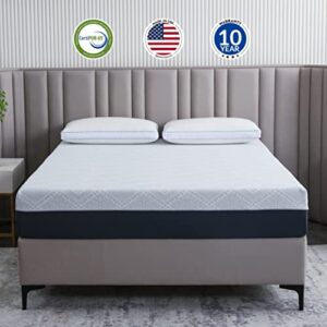 10 Inch Twin XL Memory Foam Mattress, Cool Gel Bamboo Bed Mattress in A Box, Made in USA, CertiPUR-US Certified, Breathable Medium Mattress