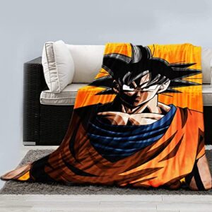 just funky dragon ball z fleece blanket featuring goku in his simple form | 45 x 60 inches blanket great for fans of the series & ideal for home, travel, and gifts | officially licensed