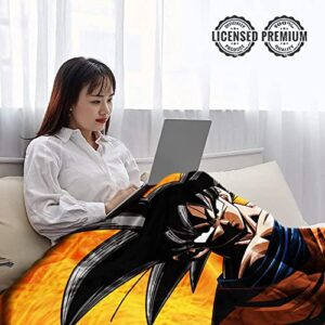 JUST FUNKY Dragon Ball Z Fleece Blanket Featuring Goku in His Simple Form | 45 X 60 Inches Blanket Great for Fans of The Series & Ideal for Home, Travel, and Gifts | Officially Licensed