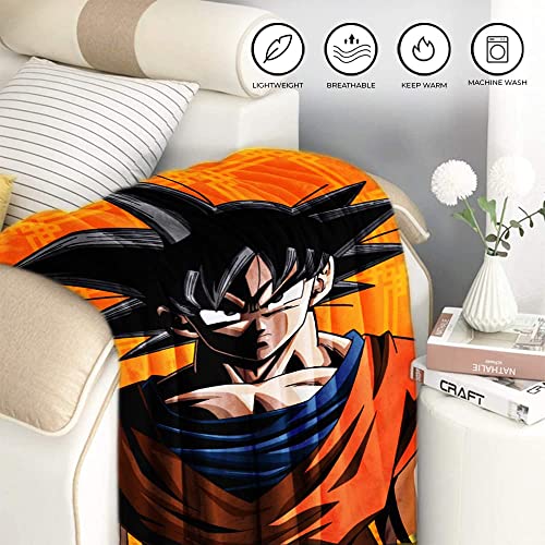 JUST FUNKY Dragon Ball Z Fleece Blanket Featuring Goku in His Simple Form | 45 X 60 Inches Blanket Great for Fans of The Series & Ideal for Home, Travel, and Gifts | Officially Licensed