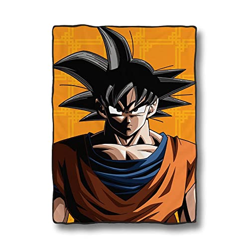 JUST FUNKY Dragon Ball Z Fleece Blanket Featuring Goku in His Simple Form | 45 X 60 Inches Blanket Great for Fans of The Series & Ideal for Home, Travel, and Gifts | Officially Licensed