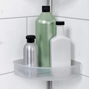 Zenna Home NeverRust Aluminum Tension Corner Shower Caddy in Satin Chrome and Frosted