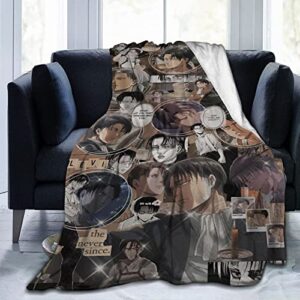 anime throw blanket levi ackerman throw blanket ultra-soft flannel blanket