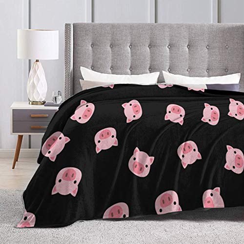 SARA NELL Pink Pig Blanket,Cute Cartoon Pig Face Flannel Fleece Throw Blanket,Super Soft Cozy Fluffy Warm Couch Bed Sofa Travelling Camping Blanket 60"X50" for Kids Adults All Season