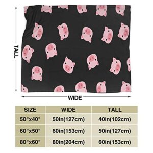 SARA NELL Pink Pig Blanket,Cute Cartoon Pig Face Flannel Fleece Throw Blanket,Super Soft Cozy Fluffy Warm Couch Bed Sofa Travelling Camping Blanket 60"X50" for Kids Adults All Season