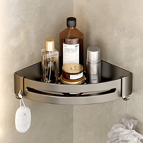 Shower Shelf Corner Caddy Organizers,Shower Caddy Corner with Removable Hooks,Adhesive Bathroom Caddy Storage,No Drilling Shower Shelves,Wall Mounted Corner Shower Caddy for Bathroom,Kitchen - 1 Tier