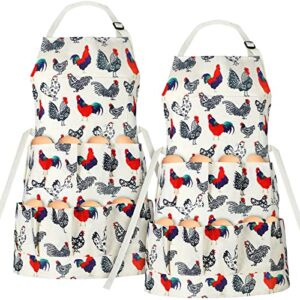 2 pcs egg apron for fresh eggs hen duck goose eggs holder aprons adjustable gathering apron with pockets for home kitchen (classic)